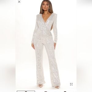 Silver Sequin Jumpsuit